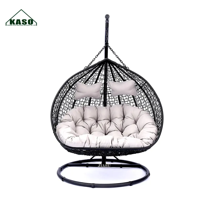 Rattan 3-Sitzer Ei Ratan im Freien Schaukel garten Marokko Luxus Patio Kunststoff Schaukel stuhl Double Size