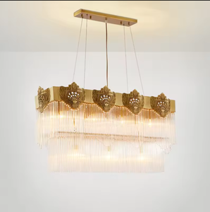 Zeal Lighting Vintage Brass Antique Luces colgantes K9 Crystal Luxury Copper chandelier Gold - Product Image 5