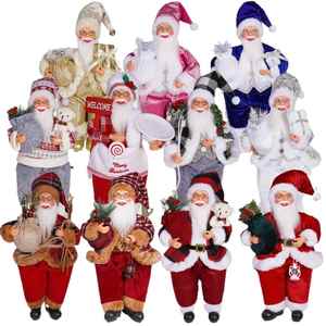 Figurine de Père Noël de 12 pouces en position assise, poupée de Père Noël, objet de décoration pour fenêtre, cadeau de Noël - Product Image 6