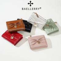 Dompet Pendek Wanita BAELLERRY Model Pita, Dompet Manis dan Lembut, Dompet Portabel Zero Wallet