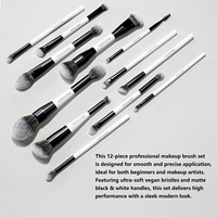 Kit de pinceaux de maquillage pour artistes avec outils pour fond de teint, blush et fards à paupières, pour salon, studio et usage professionnel de beauté