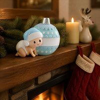 Adorable Boule de Noël à suspendre en résine durable, imprimée 6 couleurs, motif Chapeau de Père Noël, souvenir pour arbre, décoration de fêtes, cadeau