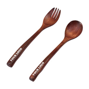 Juego de utensilios de cocina con logotipo personalizado, juego de cubiertos japoneses de madera para el almuerzo, cubiertos de madera, juego de cuchara y tenedor reutilizable - Product Image 1