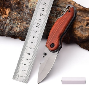 มีดพับอเนกประสงค์ X48 สแตนเลสสตีล ปรับแต่งได้ตามความต้องการ OEM สำหรับพกพา EDC กิจกรรมเอาตัวรอดกลางแจ้ง ตั้งแคมป์ DIY ด้ามไม้เกรด HK - Product Image 2