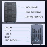 Boîtier externe en aluminium pour disques durs 3,5/2,5 pouces, double baie, USB 3.2 Gen1 5 Gbps, compatible SATA RAID 5x30 To, modèle EC-7355