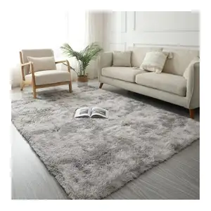 Modern Design Anti-slip Colorful Fluffy Machine Washable Carpet Shaggy Area Rugs Floor for Bedroom Carpet Luxury tapis de salon