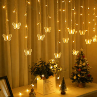 Guirlande lumineuse LED en forme de papillon, blanc chaud, alimentée par USB, télécommande, IP43, durée de vie de 5000 heures, pour Noël, chambre à coucher