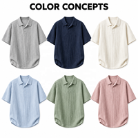 Polo pour homme en coton et lin 180 GSM, col ouvert, manches courtes, personnalisable avec logo, idéal pour l'été, vente en gros