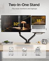 Support de bras pour ordinateur portable à double écran avec base à pince/œillet pour bureau avec support pour ordinateur portable réglable