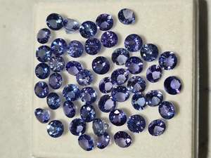 Piedra preciosa facetada redonda de 3 a 5 mm de tanzanita natural azul para anillo y colgante de joyería - Product Image 3