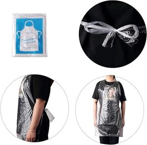 Huamaohengchun23 x 37 inches Clear Polyethylene Waterproof Disposable Aprons For Cooking, Serving, Painting or Dish-Washing-100p - Product Image 2