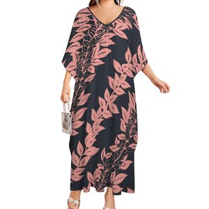 <span class=keywords><strong>Abbigliamento</strong></span> polinesiano all'ingrosso Plus Size di alta qualità abiti Casual da <span class=keywords><strong>donna</strong></span> abiti Casual stile <span class=keywords><strong>rosa</strong></span> hawaiano stile tropicale Casual abito Casual - Product Image 1