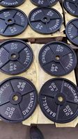 Ensemble de plaques de musculation en fonte de 45 lb, plaques de poids métalliques pour le fitness, plaques de poids courantes de 25 kg en vente