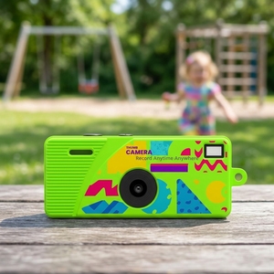 Jouet amusant pour enfants, mini caméra vidéo numérique rétro CCD CMOS avec écran de 0,96 pouce, lampe torche et filtres photo - Product Image 1