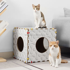 Letto per gatti per casa interna grande Cave con Scratch Pad Premium doppio condominio per gatti - Product Image 3