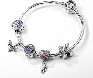 Factory Wholesale S925 Sterling Silver Flower Charm <b>Bracelet</b> Women's Wedding Gift Rhodium Plated - Product Image 2