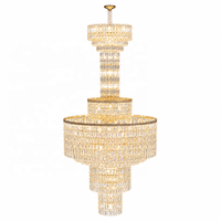 Lustre en cristal européen classique de luxe personnalisé Senfey, design vertical multi-niveaux, LED, hauteur réglable, hôtel, villa, escalier