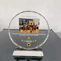 Trophées et récompenses en cristal K9 vierges ronds, gravure laser 3D personnalisée, vente en gros d'usine