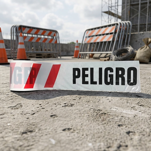 Ruban de signalisation de sécurité blanc et rouge à bon prix, sans adhésif, en film PE, imprimé, couleur personnalisée, taille personnalisable, logo personnalisé, modèle - Product Image 3