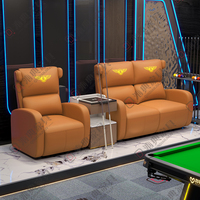 Chaise de spectateur Qindian à dossier haut et mobile avec repose-pieds pour salle de billard, en bois massif et cuir éponge