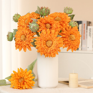 Girasoles Artificiales <span class=keywords><strong>de</strong></span> Alta Calidad con Tacto Real, Venta al por Mayor, Amarillos, <span class=keywords><strong>de</strong></span> Seda y Plástico, Hechos a Mano, Realistas, para Bodas, Graduaciones, Pascua - Product Image 2