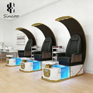 Sillón de Pedicura de Alta Gama con Respaldo Alto, Bomba de Drenaje y Luces de Colores, Tipo Trono - Product Image 1