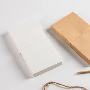 Mini blocs-notes adhésifs personnalisés en papier kraft brun et blanc, ensemble de blocs-notes mémo autocollants - Product Image 2
