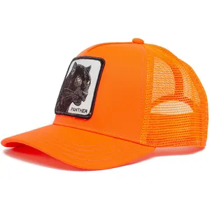 새로운 디자인 동물 메쉬 통기성 야구 모자 자수 정점 모자 블랙 팬더 트럭 운전사 모자