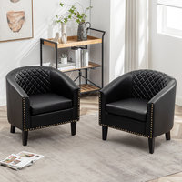Fauteuil club pliable à bas prix, en similicuir capitonné large, noir, fauteuil d'appoint simple, promotion OEM