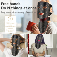 Masque facial LED à lumière rouge portable, designs innovants, 7 couleurs + infrarouge, silicone, ultra fin