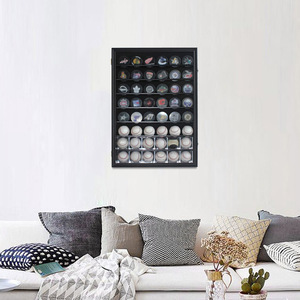 Hot Sale Wholesale Custom Wood Frame Hockey Pucks Display Case Holder Wall Cabinet with Lock - Product Image 6