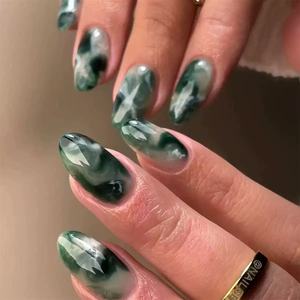 Faux <span class=keywords><strong>ongles</strong></span> en acrylique fabriqués à la machine, thème 4 juillet USA, 24 pièces/boîte, carrés moyens, avec colle, vente en gros, patriotiques pour le Jour de l'Indépendance - Product Image 5