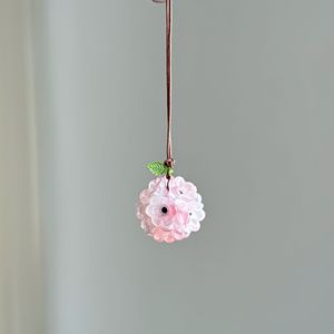 Breloque de téléphone en verre soufflé à la main, forme de fleur, avec réponse garantie, pour sac ou voiture, motif Hortensia - Product Image 3