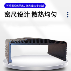 ฮีทซิงค์อะลูมิเนียมรูปตัวยูแบบหลายครีบสีดำ รุ่น ZRD 012 สำหรับ LED อุปกรณ์ควบคุมอุตสาหกรรม โมดูลระบายความร้อน - Product Image 3