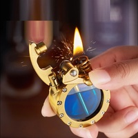 Vente en gros briquet kérosène culbuteur vintage Mini briquet de poche meule briquets à huile en métal avec fenêtres