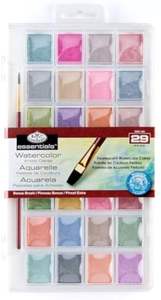 Ensemble de peinture <span class=keywords><strong>aquarelle</strong></span> semi-humide, ensemble de gâteau <span class=keywords><strong>aquarelle</strong></span> 28 couleurs métalliques avec pinceau classique, idée pour les enfants - Product Image 2