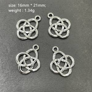 Conector de Joyería para Collar DIY, Estilo Étnico Chino, Nudo Chino, Plata <span class=keywords><strong>Antigua</strong></span> y Oro - Product Image 3