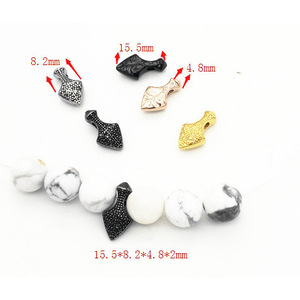 yunnique Cuentas espaciadoras retro de acero inoxidable con forma de dardo de 15.5x8.2x4.8mm para la fabricación de pulseras, componentes de joyería - Product Image 1