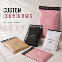 Enveloppes en polyéthylène roses imprimées sur mesure, auto-adhésives, emballage de luxe pour boutique, pour l'expédition de produits de mode en e-commerce avec logo personnalisé