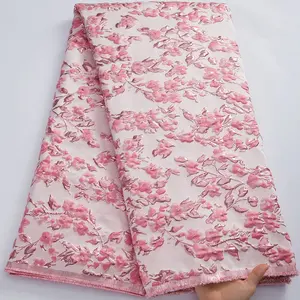 Vải Ren Châu Phi 3012 Mô Thổ Cẩm Thêu Mạ Vàng Vải Ren Jacquard Pháp Mềm Thiết Kế Mới 2022 Cho Vải Nữ