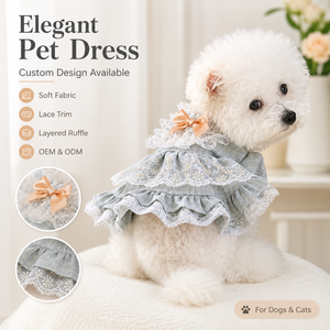 En stock, vêtements <span class=keywords><strong>pour</strong></span> animaux de compagnie en polyester, style princesse, tenues <span class=keywords><strong>pour</strong></span> chiens et chats, robes en dentelle royale mignonnes <span class=keywords><strong>pour</strong></span> le printemps/été, <span class=keywords><strong>pour</strong></span> petites races - Product Image 1
