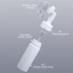 Botella de Espuma Limpiadora <span class=keywords><strong>Facial</strong></span> con Bomba y Cepillo de Silicona en Forma de Corazón para Champú - Product Image 5