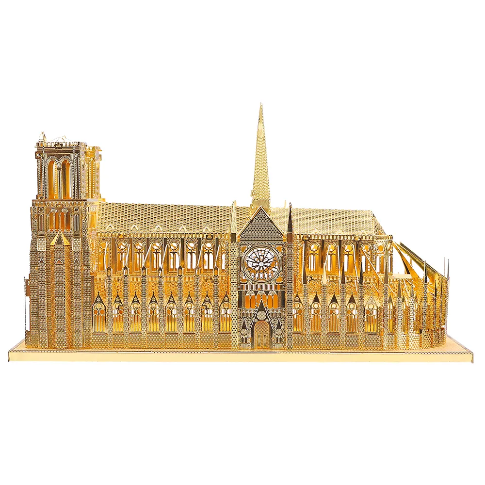 Piececool Notre Dame Kathedraal Parijs 3d Metalen Puzzel Model Craft Kits Educatief Speelgoed