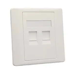 86*86 Network 2 Port Network Face Plate for RJ45 Keystone Jack and Modular Inserts Socket wall face plate