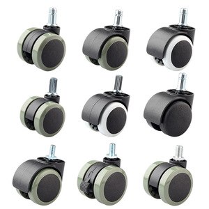 ล้อเก้าอี้สำนักงานพลาสติกแบบเงียบ ขนาด 2 นิ้ว ยี่ห้อ Pu Caster พร้อมแกนเกลียว สีเขียว ดีไซน์ทันสมัย - Product Image 1