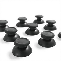 Manette de jeu en plastique noire en gros avec capteur analogique, capuchon de joystick en forme de champignon et poignée de maintien pour manette