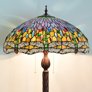 Phong cách Bắc Âu sang trọng pha lê Kính Màu Cổ đồng đứng phòng khách Tifany đứng Tiffany chuồn chuồn Đèn sàn - Product Image 5