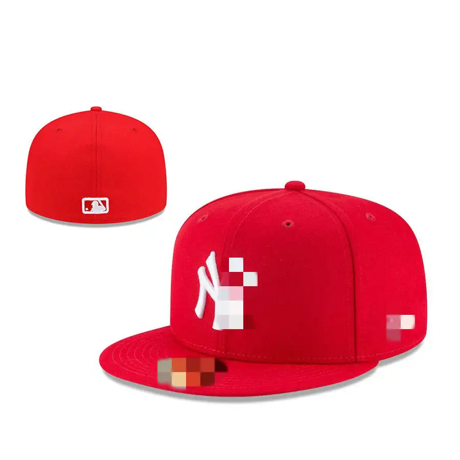 شعار مخصص التطريز فريق الدوري المجهزة قبعة إغلاق جديدة قبعة قبعات للرجال شعار مخصص 6 قبعات لوحة