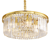 Lámpara colgante MEEROSEE, lámpara colgante Led redonda nórdica, luz para sala de estar, lámpara de araña Led de cristal redonda moderna de lujo MD85051