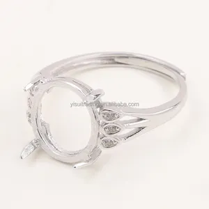 925 Sterling Silver Tray Jewelry Finding Fashion Bezel Mount Setting Claw Ring Base - Buy Claw Ring Base